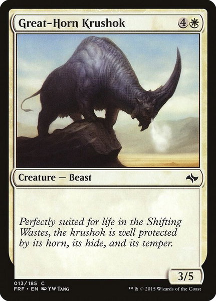 Great-Horn Krushok trading card from Fate Reforged Great-Horn Krushok - Fate Reforged Magic: The Gathering trading card
