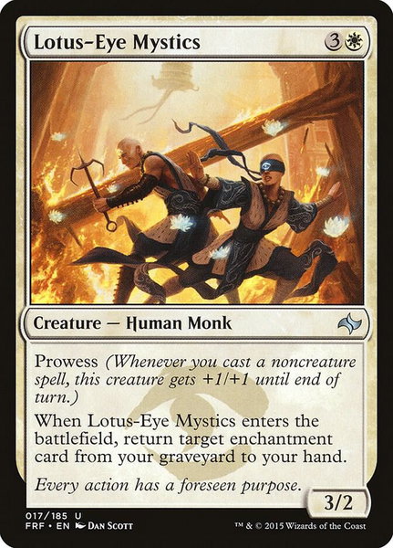 Lotus-Eye Mystics trading card from Fate Reforged Lotus-Eye Mystics - Fate Reforged Magic: The Gathering trading card