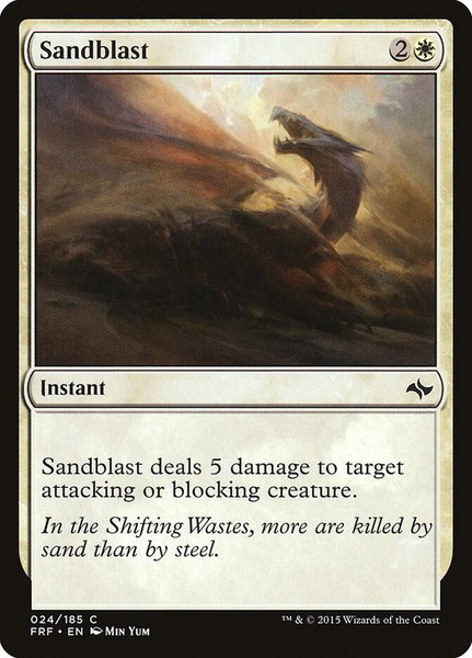 Sandblast trading card from Fate Reforged Sandblast - Fate Reforged Magic: The Gathering trading card