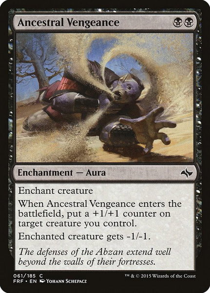 Ancestral Vengeance trading card from Fate Reforged Ancestral Vengeance - Fate Reforged Magic: The Gathering trading card