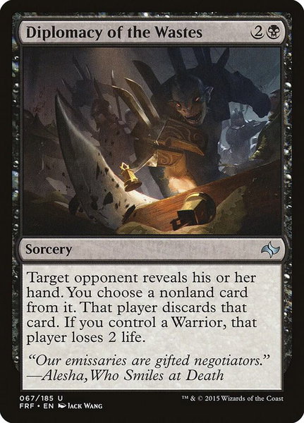 Diplomacy of the Wastes trading card from Fate Reforged Diplomacy of the Wastes - Fate Reforged Magic: The Gathering trading card