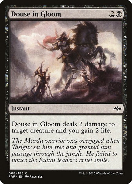 Douse in Gloom trading card from Fate Reforged Douse in Gloom - Fate Reforged Magic: The Gathering trading card