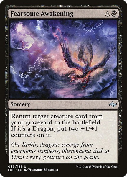 Fearsome Awakening trading card from Fate Reforged Fearsome Awakening - Fate Reforged Magic: The Gathering trading card