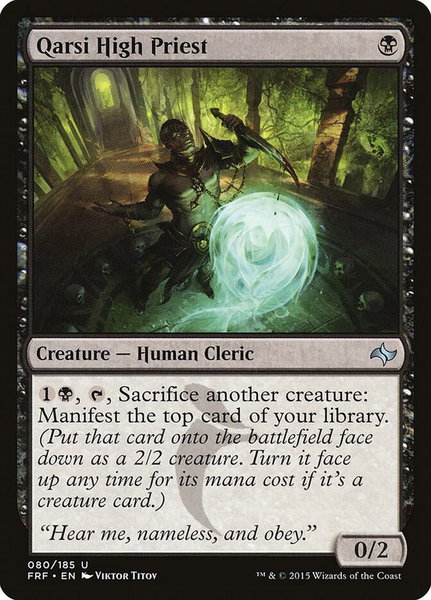 Qarsi High Priest trading card from Fate Reforged Qarsi High Priest - Fate Reforged Magic: The Gathering trading card