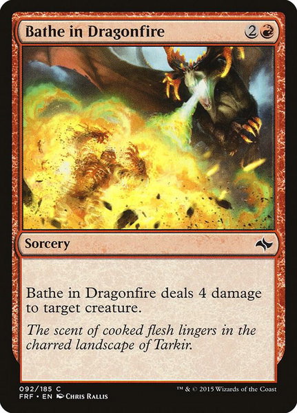 Bathe in Dragonfire trading card from Fate Reforged Bathe in Dragonfire - Fate Reforged Magic: The Gathering trading card