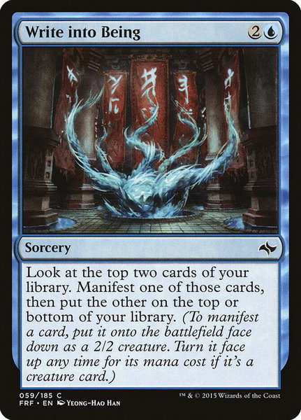 Write into Being trading card from Fate Reforged Write into Being - Fate Reforged Magic: The Gathering trading card