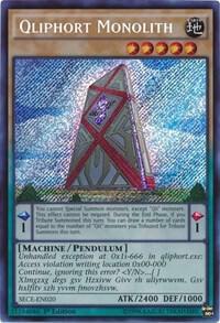 Qliphort Monolith trading card from Secrets of Eternity Qliphort Monolith - Secrets of Eternity YuGiOh trading card