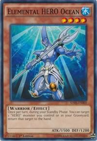 Elemental HERO Ocean trading card from Structure Deck: HERO Strike Elemental HERO Ocean - Structure Deck: HERO Strike YuGiOh trading card