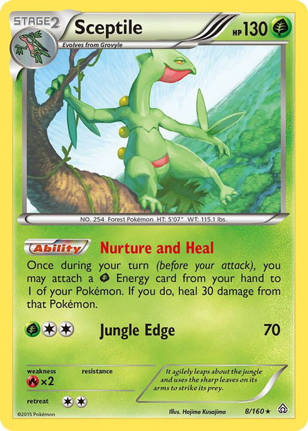 Sceptile trading card from XY - Primal Clash Sceptile - XY - Primal Clash Pokémon trading card