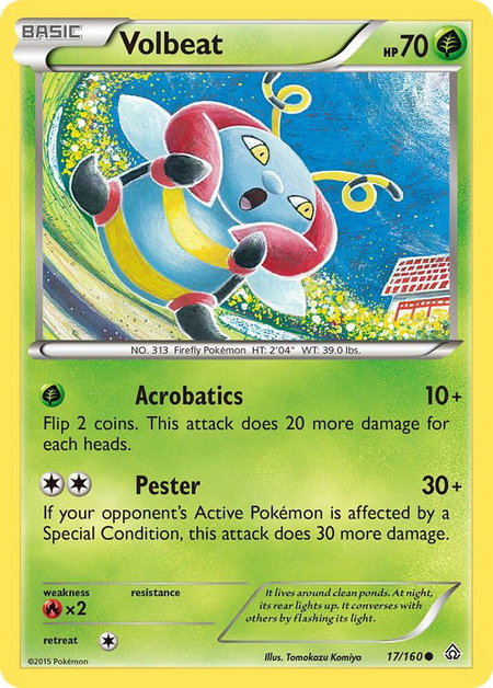 Volbeat trading card from XY - Primal Clash Volbeat - XY - Primal Clash Pokémon trading card