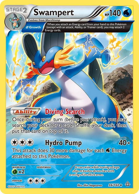 Swampert (Alpha) - XY - Primal Clash Pokémon trading card