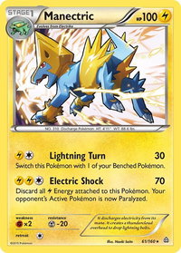 Manectric - XY - Primal Clash (PRC) #61/160 - Holo Rare Pokémon Trading Card