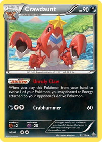 Crawdaunt - XY - Primal Clash (PRC) #92/160 - Holo Rare Pokémon Trading Card