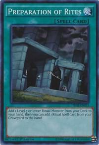 Preparation of Rites trading card from The Secret Forces Preparation of Rites - The Secret Forces YuGiOh trading card