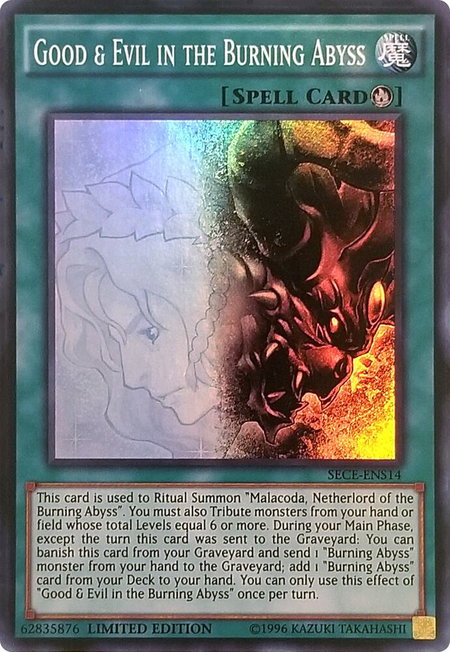 Good & Evil in the Burning Abyss (SE) - Secrets of Eternity YuGiOh trading card
