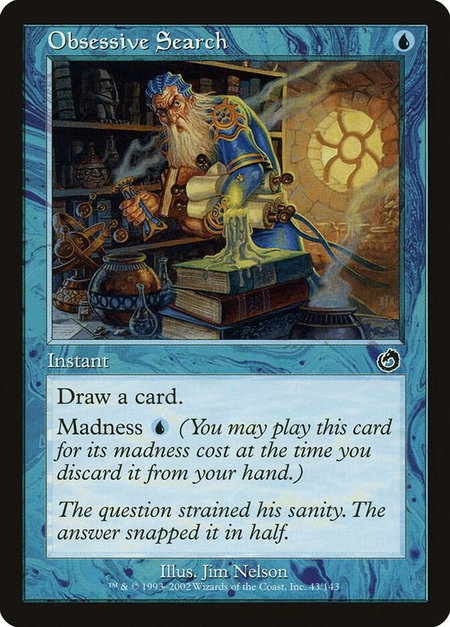 Obsessive Search - Torment Magic: The Gathering trading card