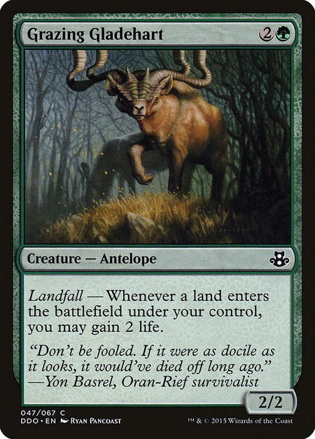 Grazing Gladehart trading card from Duel Decks: Elspeth vs. Kiora Grazing Gladehart - Duel Decks: Elspeth vs. Kiora Magic: The Gathering trading card