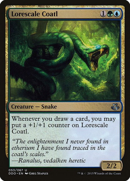 Lorescale Coatl trading card from Duel Decks: Elspeth vs. Kiora Lorescale Coatl - Duel Decks: Elspeth vs. Kiora Magic: The Gathering trading card
