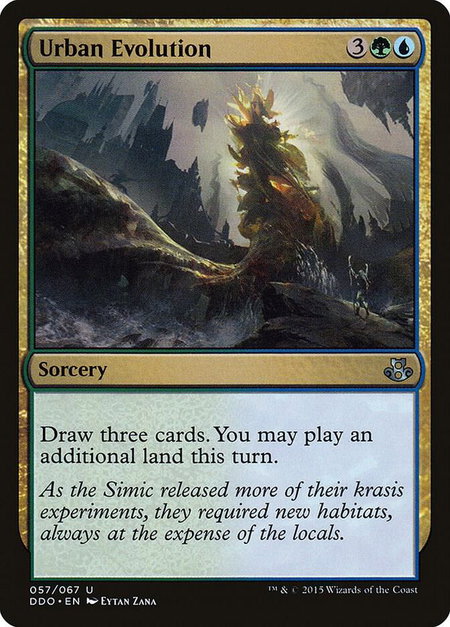 Urban Evolution trading card from Duel Decks: Elspeth vs. Kiora Urban Evolution - Duel Decks: Elspeth vs. Kiora Magic: The Gathering trading card