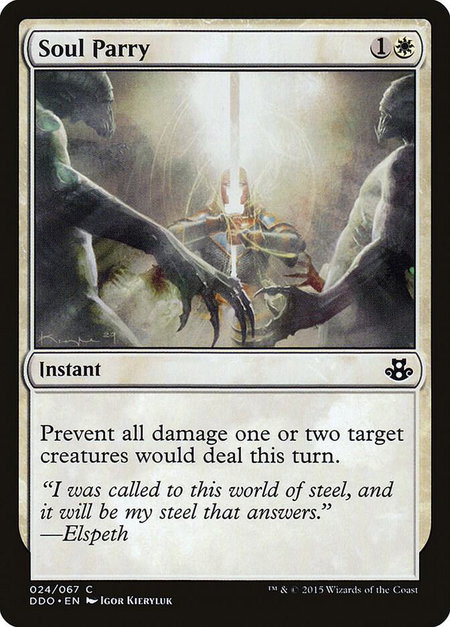 Soul Parry trading card from Duel Decks: Elspeth vs. Kiora Soul Parry - Duel Decks: Elspeth vs. Kiora Magic: The Gathering trading card