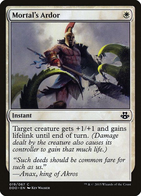 Mortal's Ardor - Duel Decks: Elspeth vs. Kiora Magic: The Gathering trading card