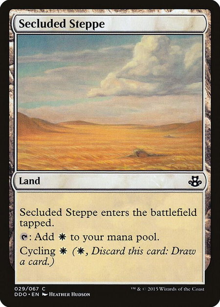Secluded Steppe trading card from Duel Decks: Elspeth vs. Kiora Secluded Steppe - Duel Decks: Elspeth vs. Kiora Magic: The Gathering trading card