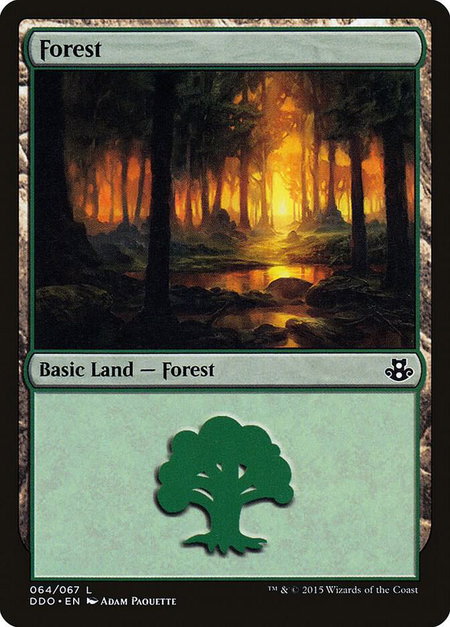 Forest (064) trading card from Duel Decks: Elspeth vs. Kiora Forest (064) - Duel Decks: Elspeth vs. Kiora Magic: The Gathering trading card