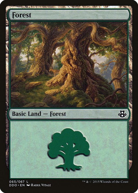 Forest (065) trading card from Duel Decks: Elspeth vs. Kiora Forest (065) - Duel Decks: Elspeth vs. Kiora Magic: The Gathering trading card