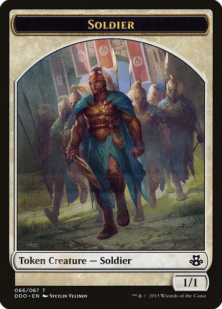 Soldier Token - Duel Decks: Elspeth vs. Kiora Magic: The Gathering trading card