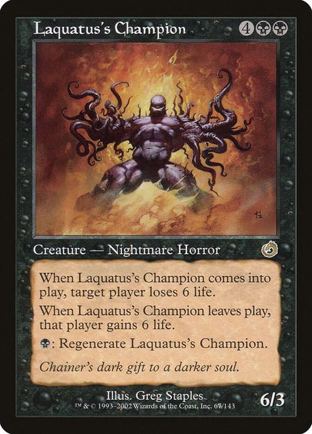 Laquatus's Champion - Torment Magic: The Gathering trading card