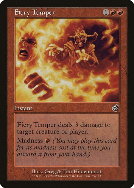 Fiery Temper - Torment Magic: The Gathering trading card
