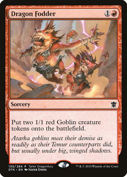 Dragon Fodder trading card from Tarkir Dragonfury Promos Dragon Fodder - Tarkir Dragonfury Promos Magic: The Gathering trading card