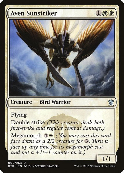 Aven Sunstriker trading card from Dragons of Tarkir Aven Sunstriker - Dragons of Tarkir Magic: The Gathering trading card