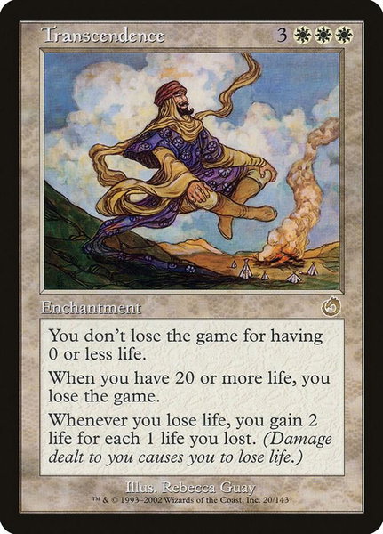 Transcendence trading card from Torment Transcendence - Torment Magic: The Gathering trading card