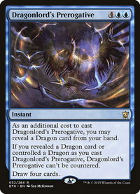 Dragonlord's Prerogative - Dragons of Tarkir (DTK) #52 - Rare Magic: The Gathering Trading Card