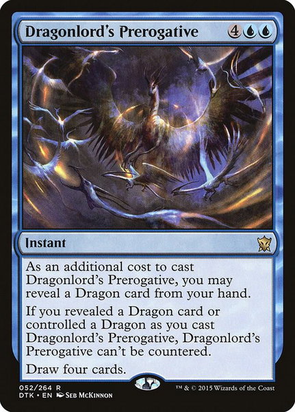 Dragonlord's Prerogative trading card from Dragons of Tarkir Dragonlord's Prerogative - Dragons of Tarkir Magic: The Gathering trading card