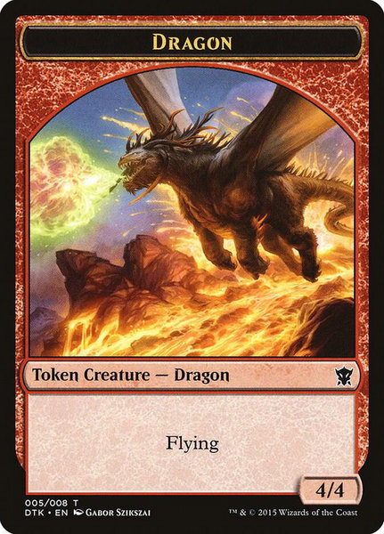 Dragon Token trading card from Dragons of Tarkir Dragon Token - Dragons of Tarkir Magic: The Gathering trading card