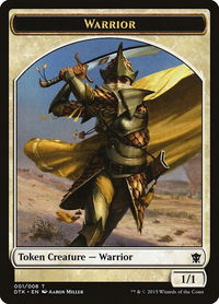 Warrior Token - Dragons of Tarkir (DTK) #1 - Token Magic: The Gathering Trading Card