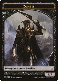 Zombie Token - Dragons of Tarkir (DTK) #3 - Token Magic: The Gathering Trading Card