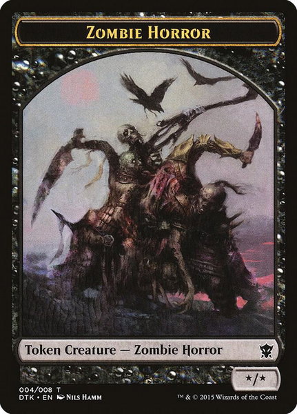 Zombie Horror Token - Dragons of Tarkir Magic: The Gathering trading card
