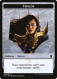 Emblem - Narset Transcendent - Dragons of Tarkir (DTK) #8 - Token Magic: The Gathering Trading Card
