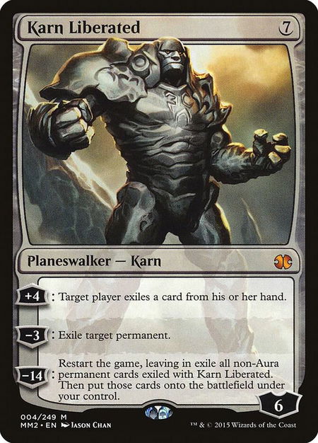 Karn Liberated trading card from Modern Masters 2015 Karn Liberated - Modern Masters 2015 Magic: The Gathering trading card
