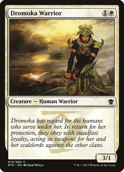 Dromoka Warrior trading card from Dragons of Tarkir Dromoka Warrior - Dragons of Tarkir Magic: The Gathering trading card