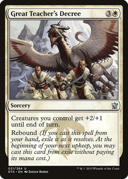 Great Teacher's Decree trading card from Dragons of Tarkir Great Teacher's Decree - Dragons of Tarkir Magic: The Gathering trading card