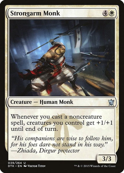 Strongarm Monk trading card from Dragons of Tarkir Strongarm Monk - Dragons of Tarkir Magic: The Gathering trading card