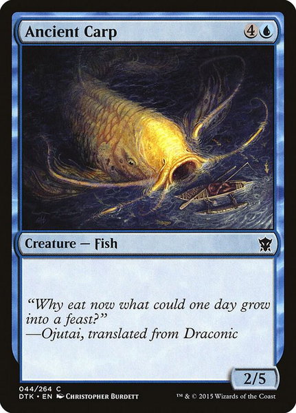 Ancient Carp trading card from Dragons of Tarkir Ancient Carp - Dragons of Tarkir Magic: The Gathering trading card