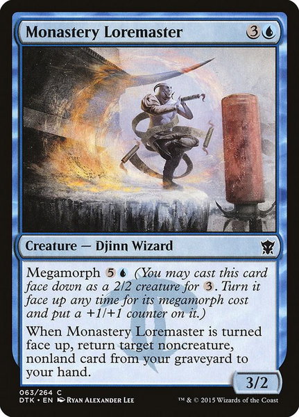 Monastery Loremaster trading card from Dragons of Tarkir Monastery Loremaster - Dragons of Tarkir Magic: The Gathering trading card