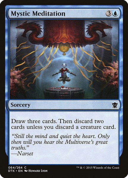 Mystic Meditation trading card from Dragons of Tarkir Mystic Meditation - Dragons of Tarkir Magic: The Gathering trading card