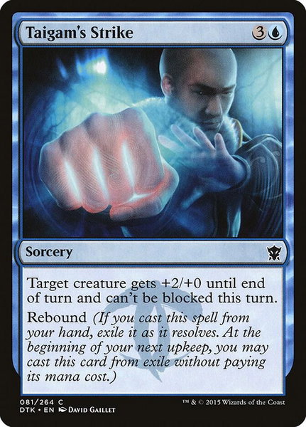 Taigam's Strike trading card from Dragons of Tarkir Taigam's Strike - Dragons of Tarkir Magic: The Gathering trading card