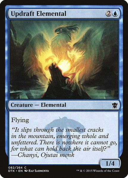 Updraft Elemental trading card from Dragons of Tarkir Updraft Elemental - Dragons of Tarkir Magic: The Gathering trading card